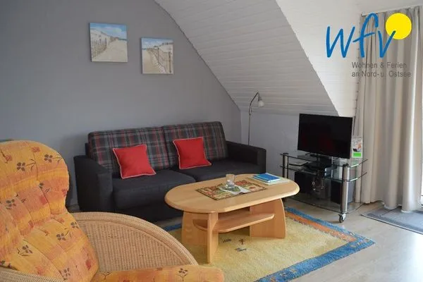 Wohnzimmer Haus Janine Ferienwohnung Dünenblick