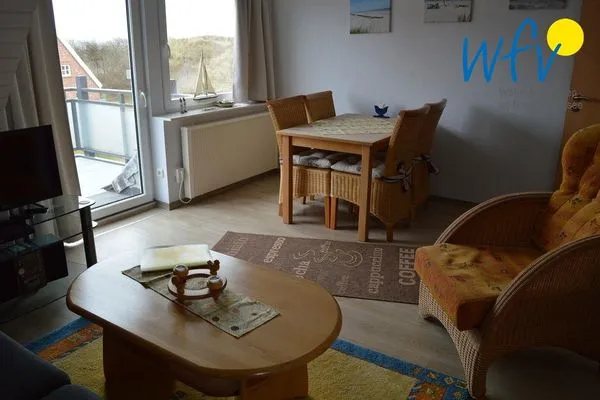 Wohnzimmer Haus Janine Ferienwohnung Dünenblick