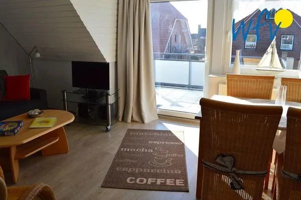 Wohnzimmer Haus Janine Ferienwohnung Dünenblick