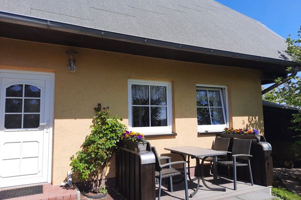  Ferienhaus Boddenblick Ostseebad Ahrenshoop - Terrasse