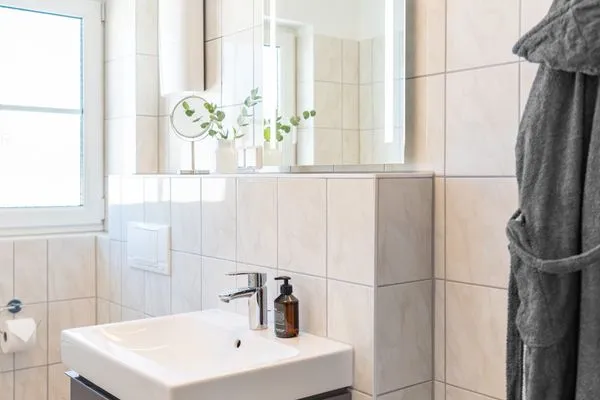 Badezimmer  Ferienwohnung Strand 8