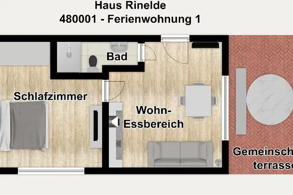 Grundriss Haus Rinelde Ferienwohnung "Deck 1"