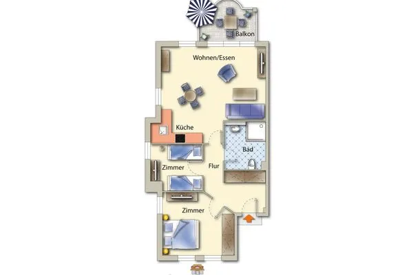 Grundriss Parkresidenz am Hafen Wohnung HF 23 - "Viento"