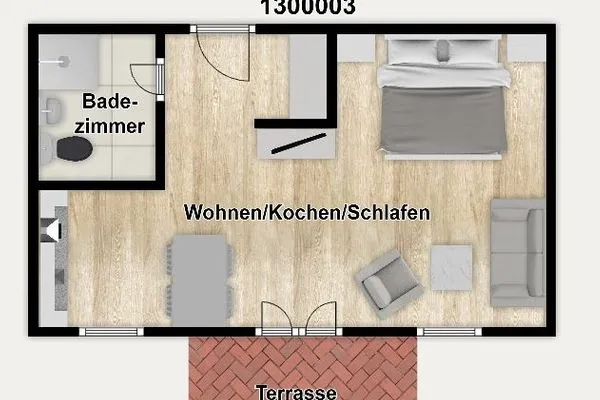 Grundriss Ferienhaus am Gutspark Dranske Ferienwohnung Heiderose