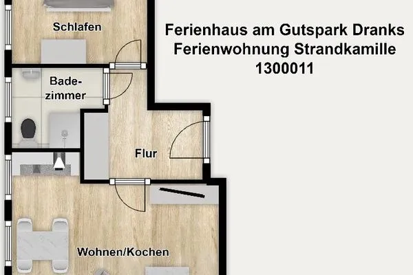 Grundriss Ferienhaus am Gutspark Dranske Ferienwohnung Strandkamille