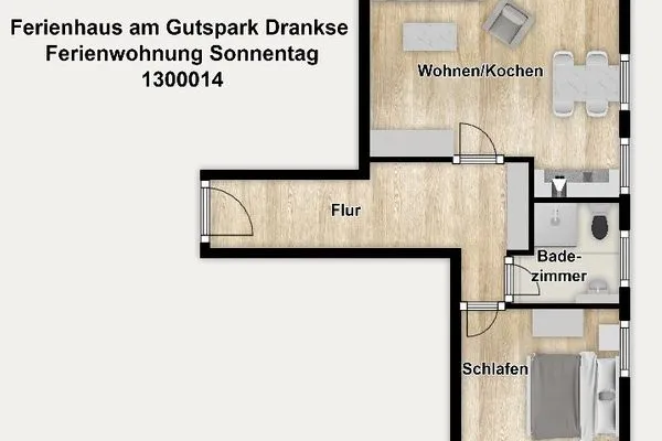Grundriss Ferienhaus am Gutspark Dranske Ferienwohnung Sonnentag