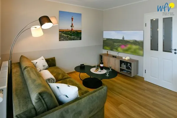 Wohnzimmer Speicherhaus Ferienwohnung Deichnest