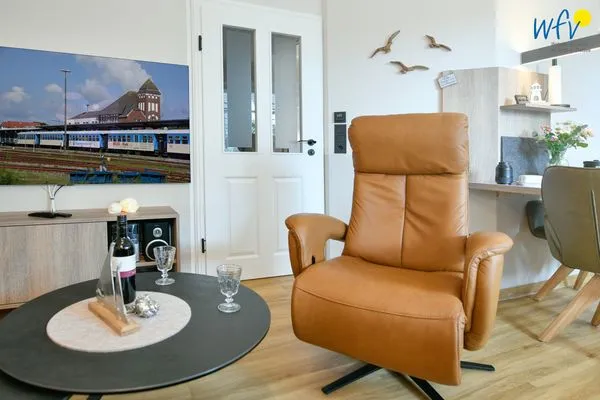 Wohnzimmer Speicherhaus Ferienwohnung Deichnest