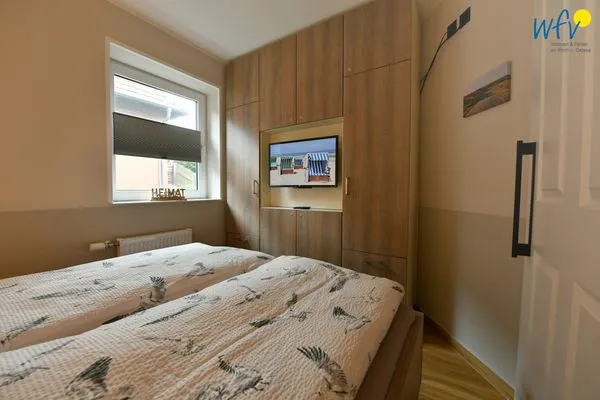 Schlafzimmer Speicherhaus Ferienwohnung Deichnest