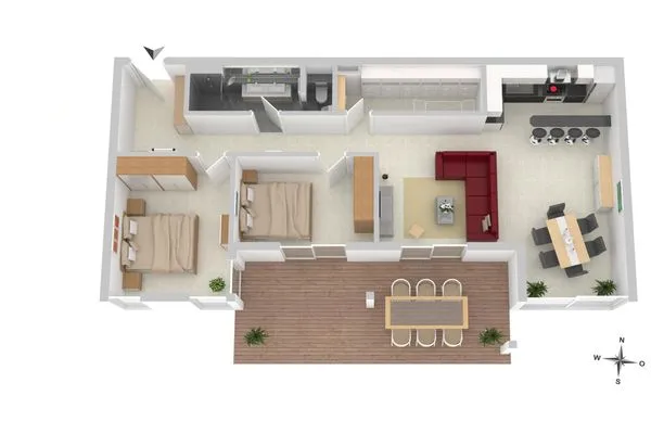 Ferienwohnung Leonie Hafenresidenz Waren (Müritz) - Grundriss  Leonie