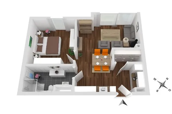 Ferienwohnung Müritzquartier No.13  Waren (Müritz) - Hafenresidenz: Grundriss  Müritzquartier No.13