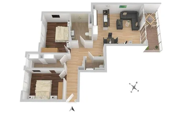 Ferienwohnung Müritz Charme Hafenresidenz Waren (Müritz) - Grundriss  Müritz Charme