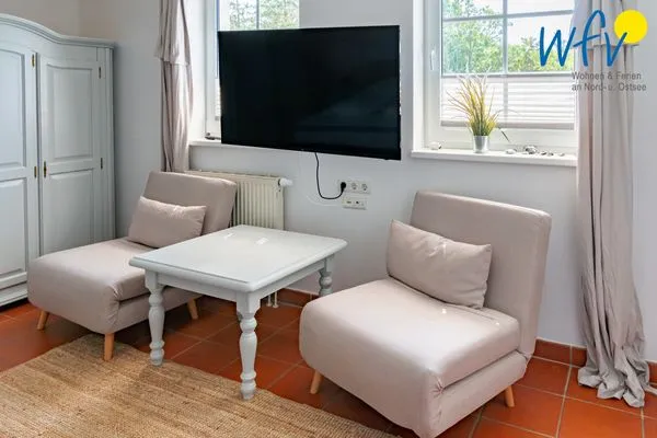 Schlafzimmer Ferienhaus am Gutspark Dranske Ferienwohnung Strandflieder