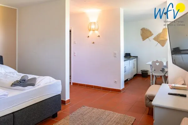 Schlafzimmer Ferienhaus am Gutspark Dranske Ferienwohnung Sonnenkuss