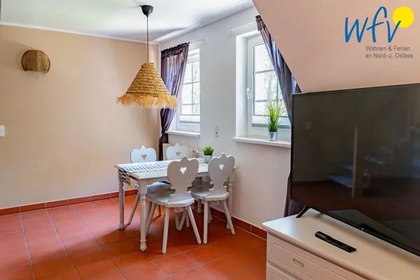 Wohnzimmer Ferienhaus am Gutspark Dranske Ferienwohnung Sonnenliebe