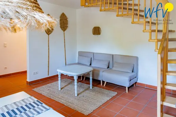 Wohnzimmer Ferienhaus am Gutspark Dranske Ferienwohnung Sonnenliebe