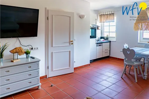 Wohnzimmer Ferienhaus am Gutspark Dranske Ferienwohnung Sonnenmorgen