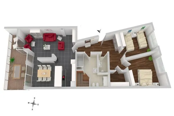 Ferienwohnung Müritzoase Hafenresidenz Waren (Müritz) - Grundriss  Müritzoase