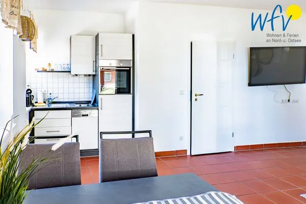 Küche / Küchenzeile Ferienhaus am Gutspark Dranske Ferienwohnung Strandroggen