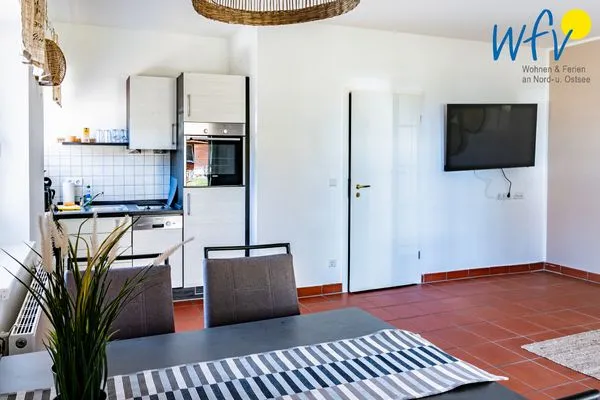 Küche / Küchenzeile Ferienhaus am Gutspark Dranske Ferienwohnung Strandroggen