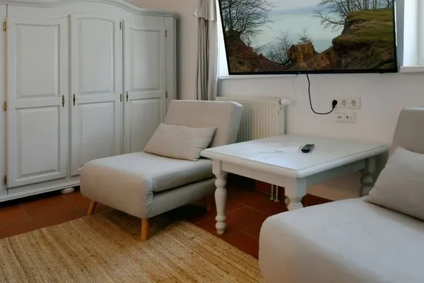 Schlafzimmer Ferienhaus am Gutspark Dranske Ferienwohnung Strandflieder