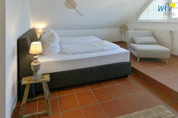 Schlafzimmer Ferienhaus am Gutspark Dranske Ferienwohnung Sonnendistel