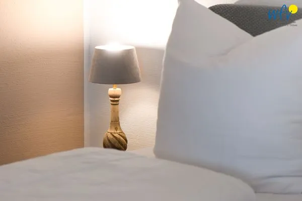 Schlafzimmer Ferienhaus am Gutspark Dranske Ferienwohnung Sonnenschein