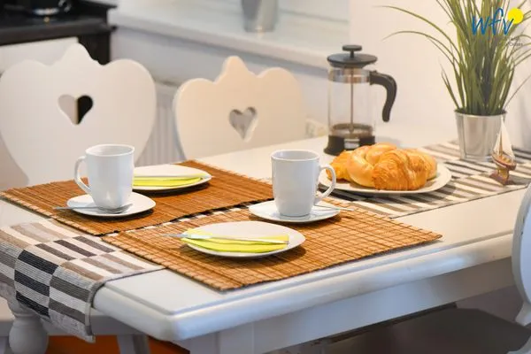 Essbereich Ferienhaus am Gutspark Dranske Ferienwohnung Sonnenschein