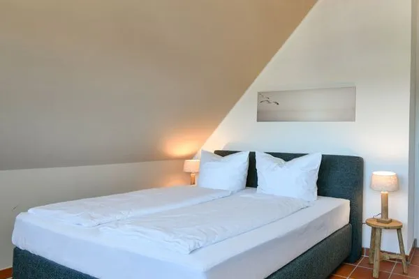 Schlafzimmer Ferienhaus am Gutspark Dranske Ferienwohnung Sonnenstrahl