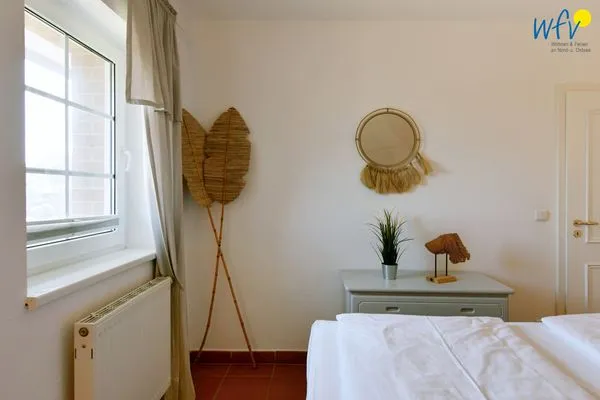 Schlafzimmer Ferienhaus am Gutspark Dranske Ferienwohnung Sonnenmorgen