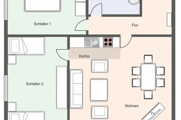 Apartmenthaus Deichbude Apartmenthaus Deichbude Große Brise - 4a SPO Ording - Grundriss