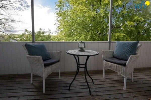 Aussicht auf den Balkon Villa Sanssouci Ferienwohnung Sandburg