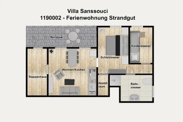 Grundriss Villa Sanssouci Ferienwohnung Strandgut