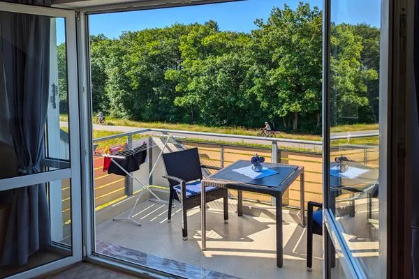 Blick auf den Balkon Residenz am Strand Wohnung 2-46
