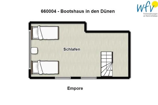 Grundriss Bootshaus in den Dünen - 4 Ferienwohnung Sonnendeck