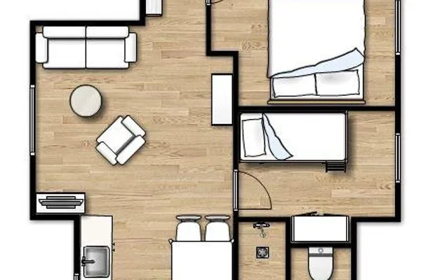 Grundriss Bootshaus in den Dünen - 4 Ferienwohnung 2