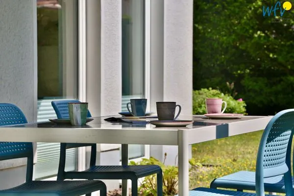 Terrasse Haus am Dorfbrunnen Ferienwohnung Welle