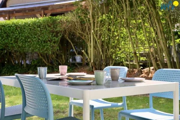 Terrasse Haus am Dorfbrunnen Ferienwohnung Welle