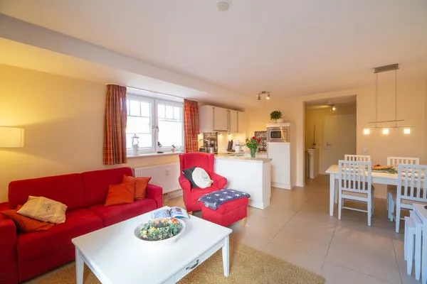 Wohnzimmer Strand Residenz Ferienwohnung "Strandruh"