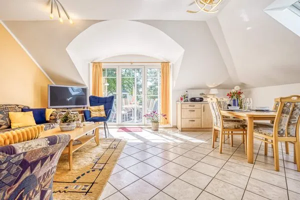 Blick ins Wohnzimmer Parkresidenz am Hafen Wohnung HF 34