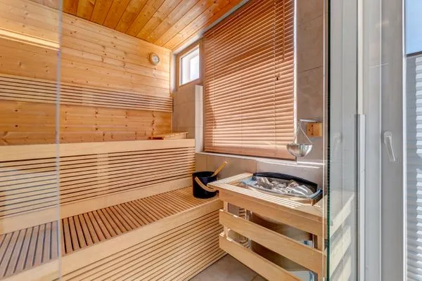 Sauna  Ferienhaus Sanddornweg ca.400m vom Meer mit 6 Schlafzimmern, Sauna und Kamin
