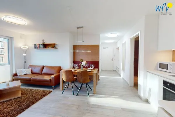 Wohnzimmer Haus Seeblick Ferienwohnung Nordseekieker