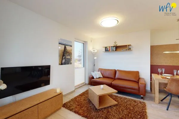 Wohnzimmer Haus Seeblick Ferienwohnung Nordseekieker