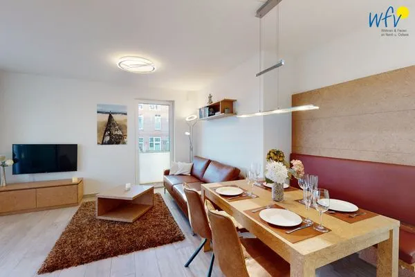 Wohnzimmer Haus Seeblick Ferienwohnung Nordseekieker