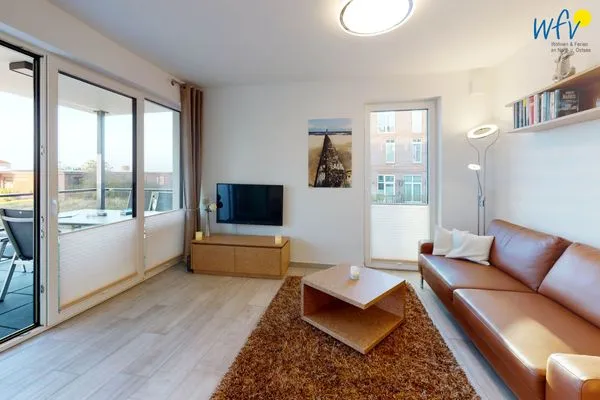 Wohnzimmer Haus Seeblick Ferienwohnung Nordseekieker