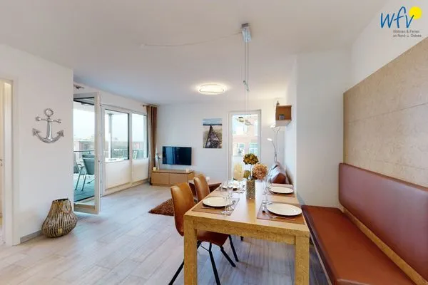 Wohnzimmer Haus Seeblick Ferienwohnung Nordseekieker