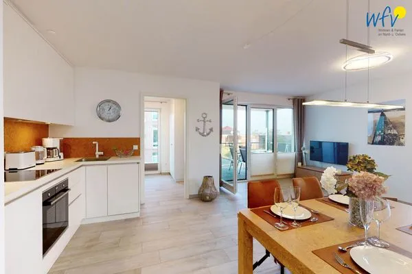 Küche / Küchenzeile Haus Seeblick Ferienwohnung Nordseekieker