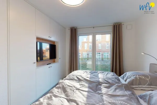 Schlafzimmer Haus Seeblick Ferienwohnung Nordseekieker