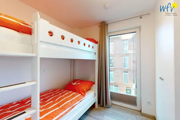 Schlafzimmer Haus Seeblick Ferienwohnung Nordseekieker