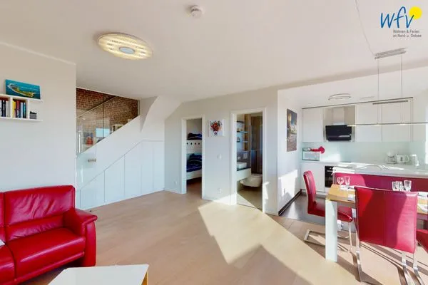 Wohnzimmer Villa Petersen Ferienwohnung Traumblick